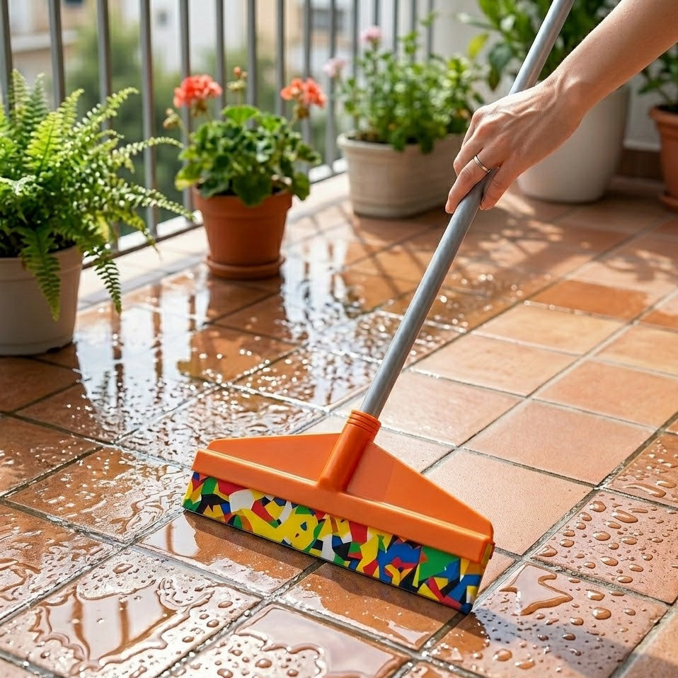 Pranay's Kleanup CU 103 Floor Wiper – Long Handle Floor Squeegee with Foam Blade for Streak-Free Floors | 3x More Efficient | Bathroom, Balcony & Home