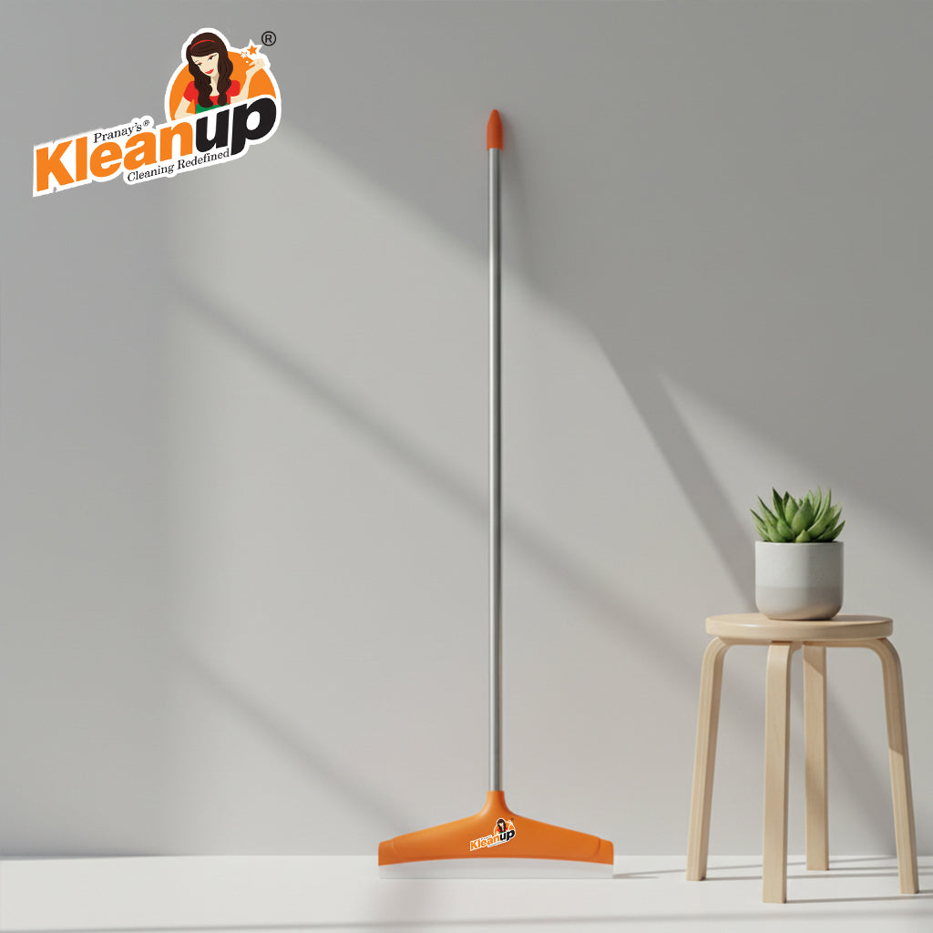 Pranay's Kleanup CU-106 Floor Wiper – Long Handle Floor Squeegee with Foam Blade for Streak-Free Floors | Bathroom, Balcony & Home Floor Cleaning