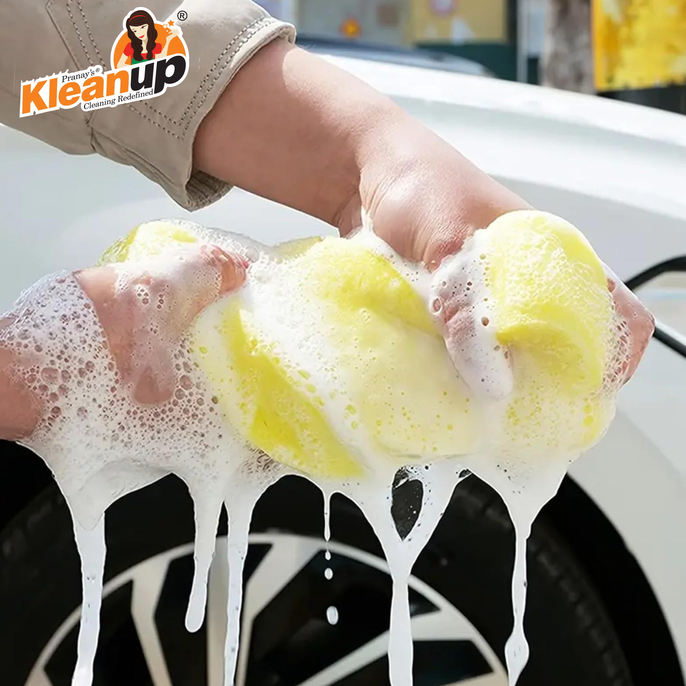Kleanup Multipurpose Cleaning Soft Sponge — Large Non-Scratch Foam Sponge for Dishes, Car, Kitchen & Surfaces