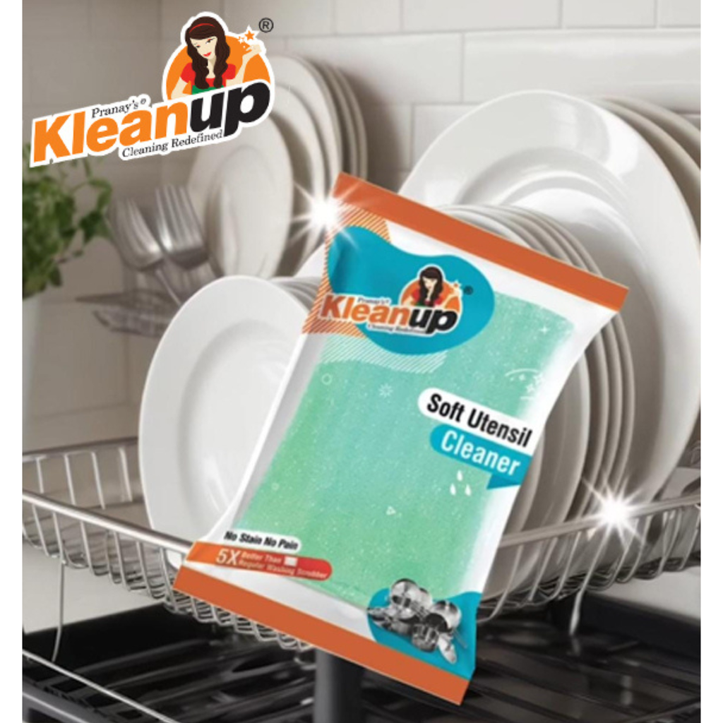 KleanUp Foam Pad Rib — Non-Scratch Mesh Utensil Cleaner, 5X Better Than Regular Scrubbers, No Stain No Pain