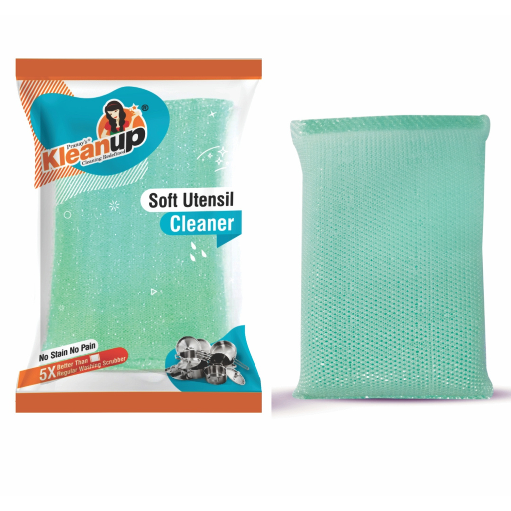 KleanUp Foam Pad Rib — Non-Scratch Mesh Utensil Cleaner, 5X Better Than Regular Scrubbers, No Stain No Pain