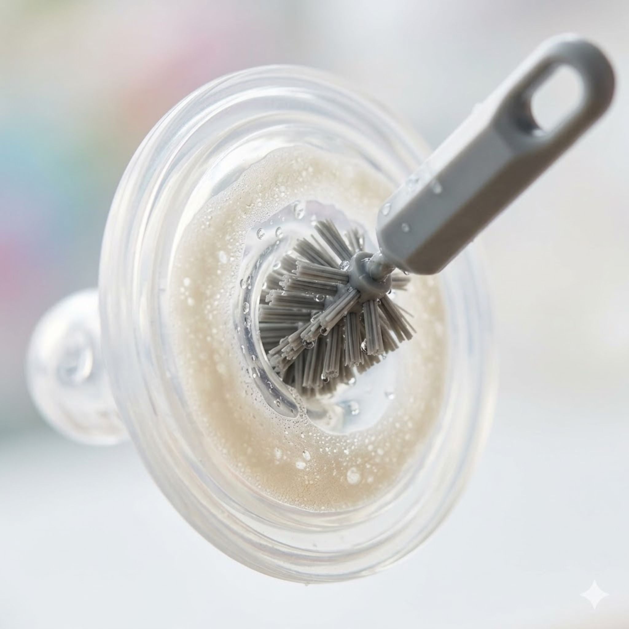 KleanUp Baby Bottle & Nipple Cleaner — Soft Scratch-Proof Bristle Brush with Mini Teat Brush for Feeding Bottles
