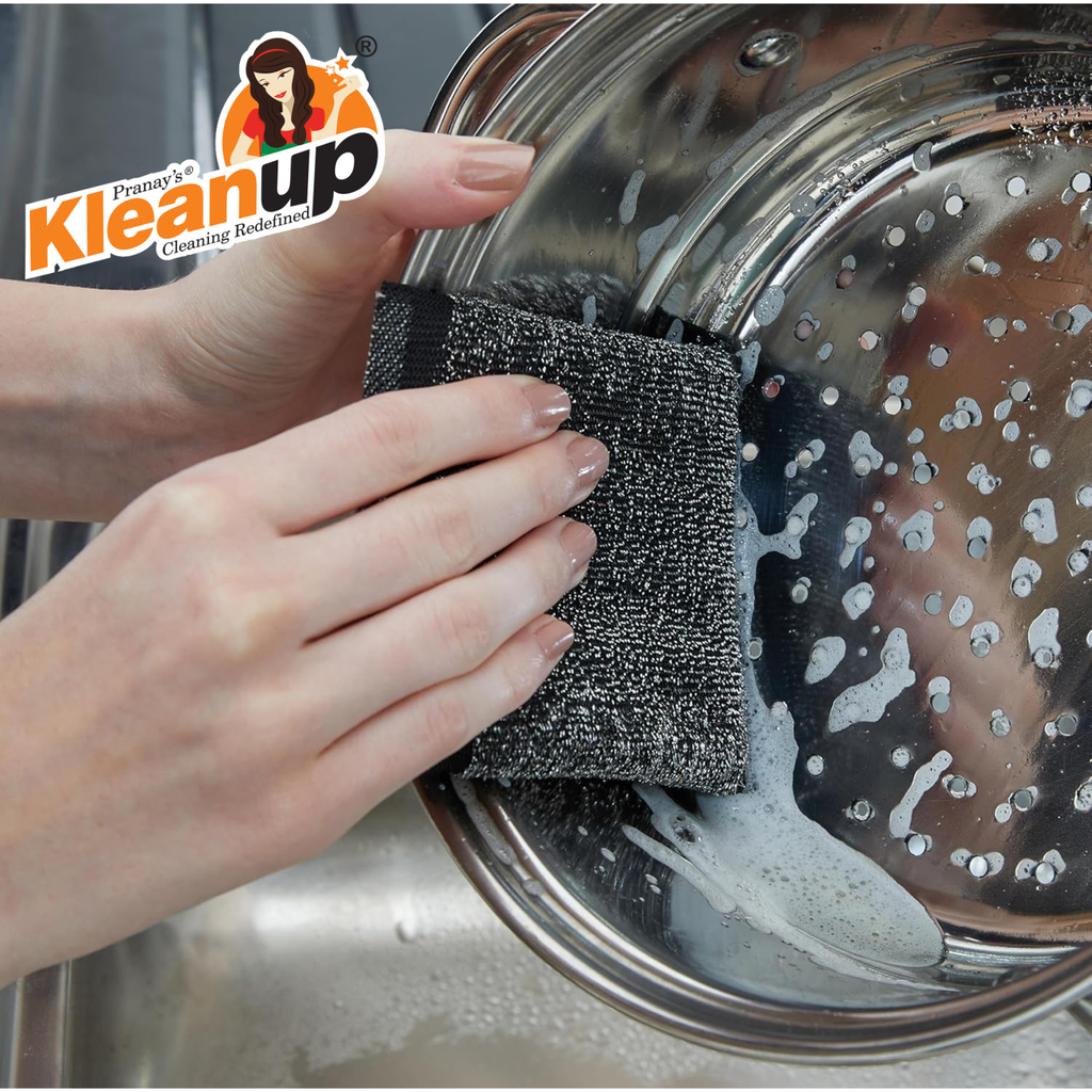 KleanUp Steel Pad — Steel-Mesh Utensil Scrubber, 5X Better Than Regular Scrubbers, No Stain No Pain