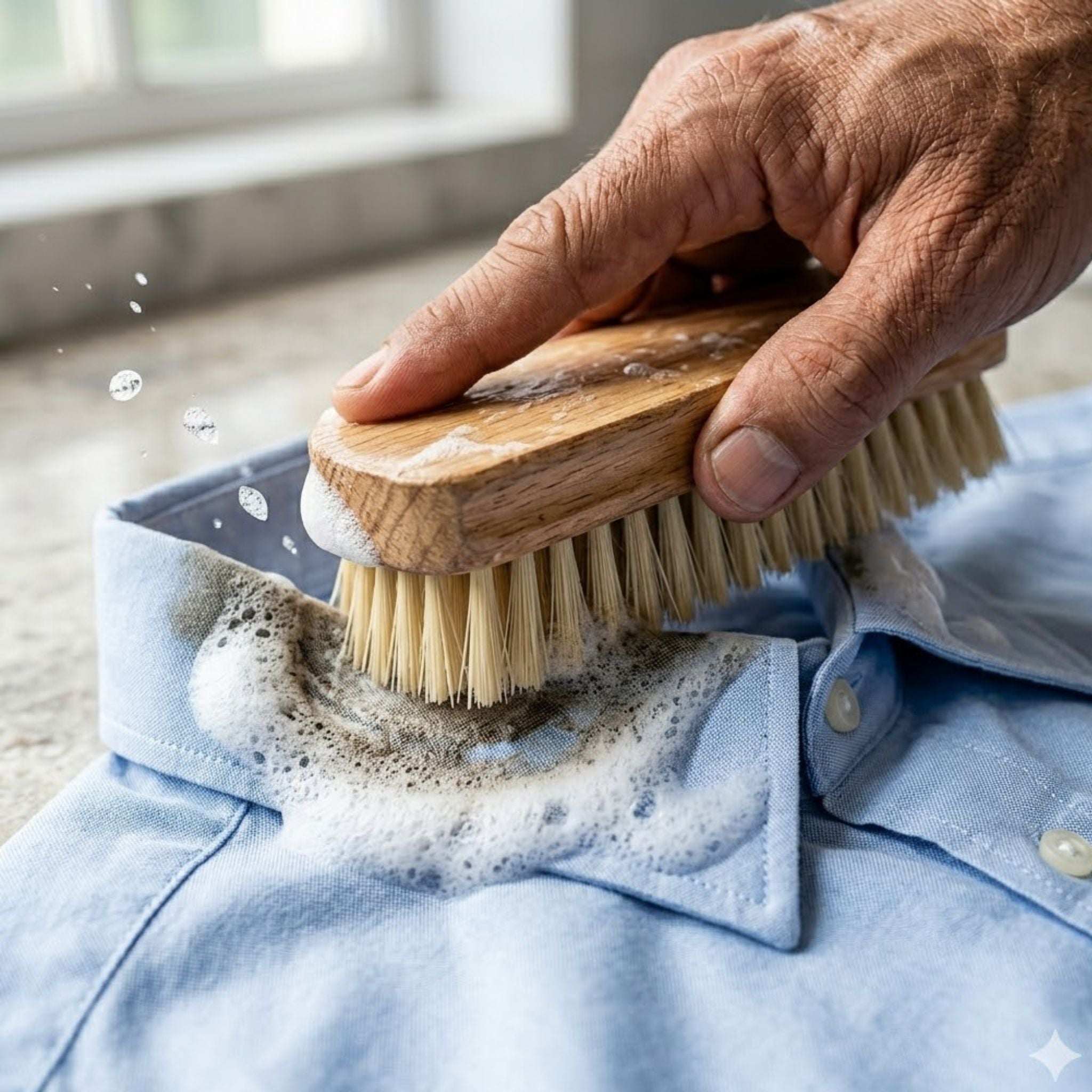 KleanUp Wooden Washing Brush — Multi-Purpose Scrubbing Brush for Clothes, Tiles & Floors with Easy-Grip Handle