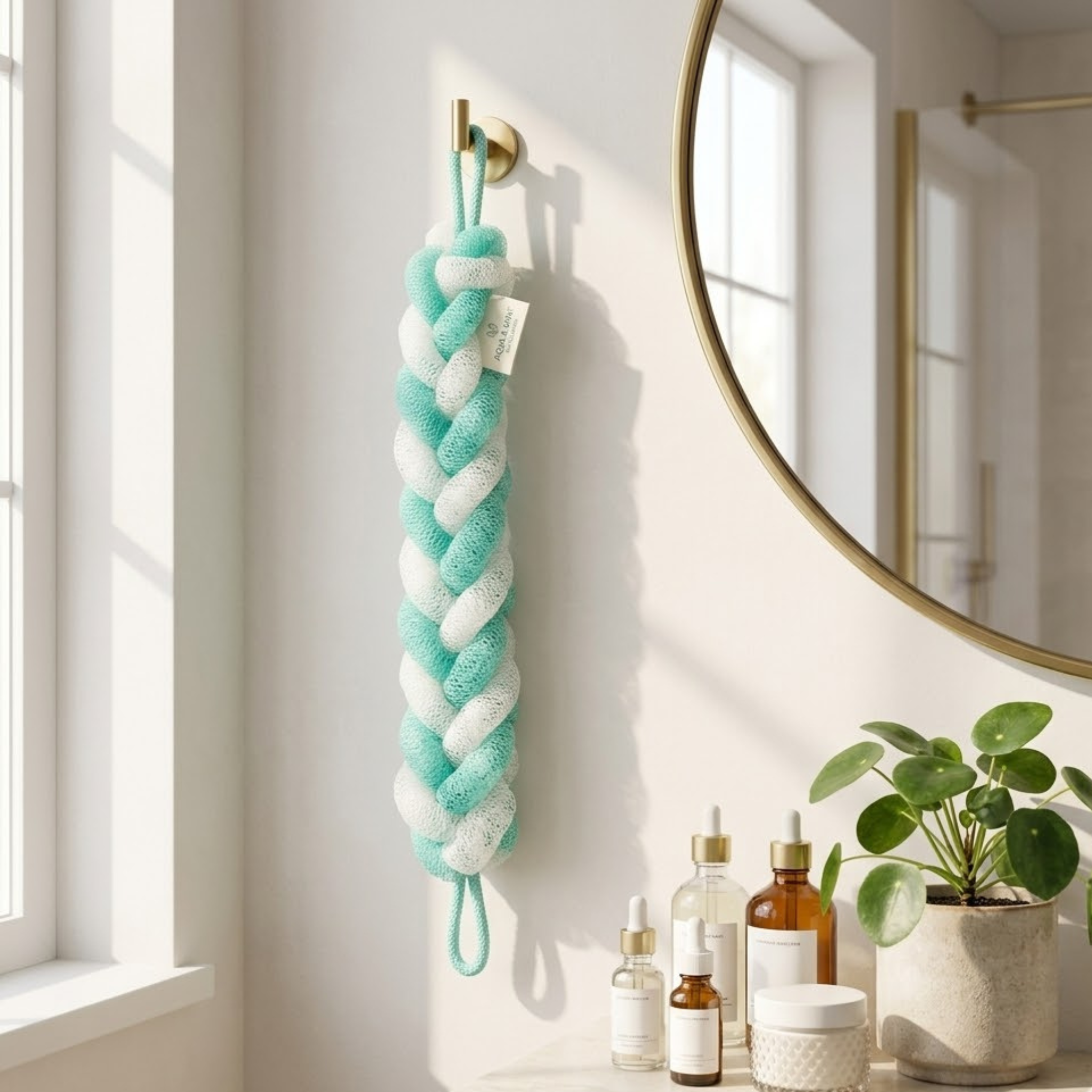 KleanUp Bath Belt — Dual-Handle Back Scrubber Loofah Strap for Shower & Exfoliation