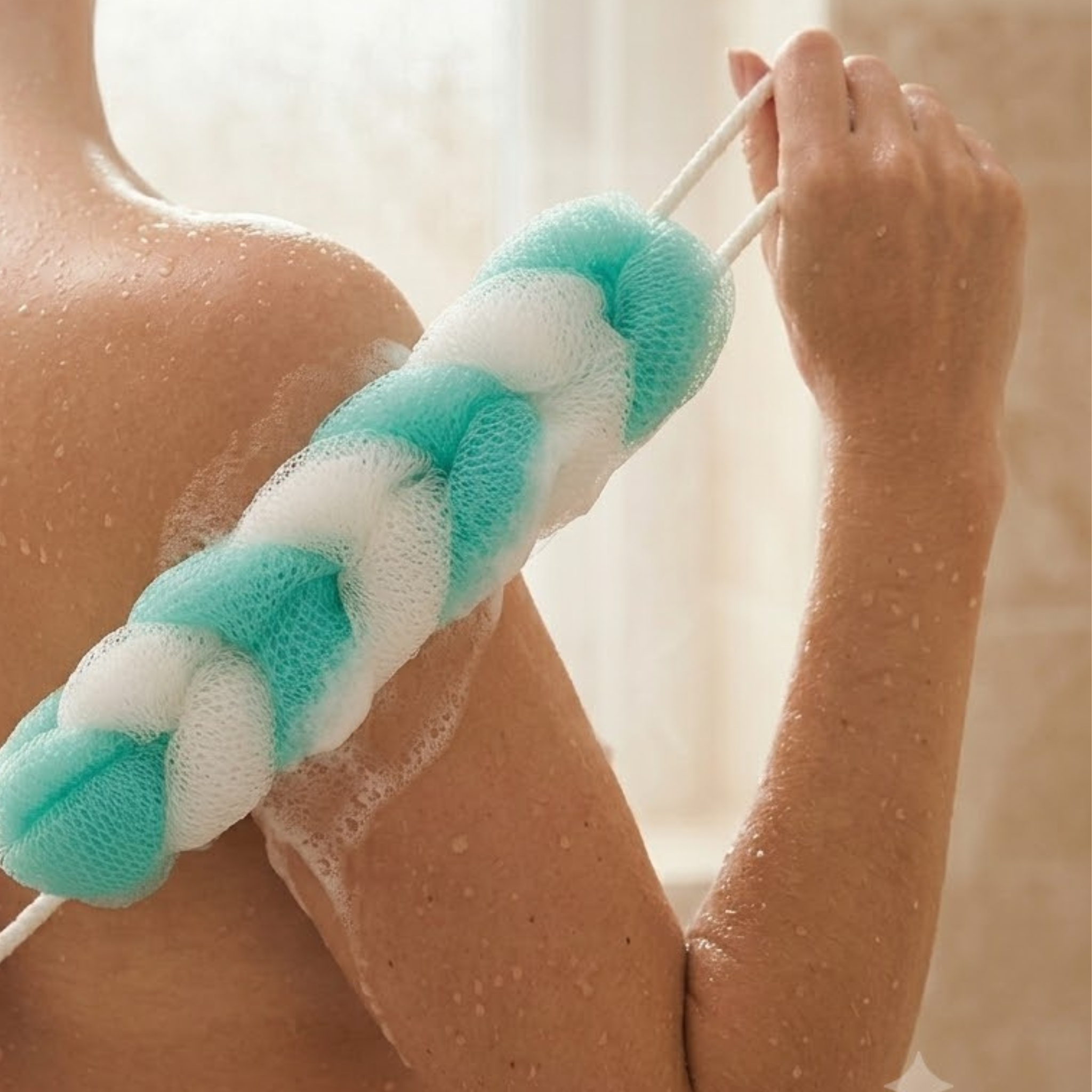 KleanUp Bath Belt — Dual-Handle Back Scrubber Loofah Strap for Shower & Exfoliation