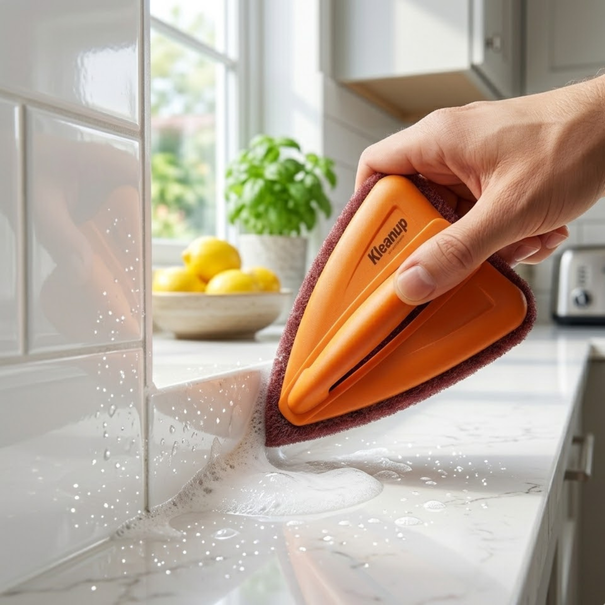 KleanUp Tile Brush — Tiles & Corner Cleaner with Pointed Tip for Grout, Edges & Bathroom
