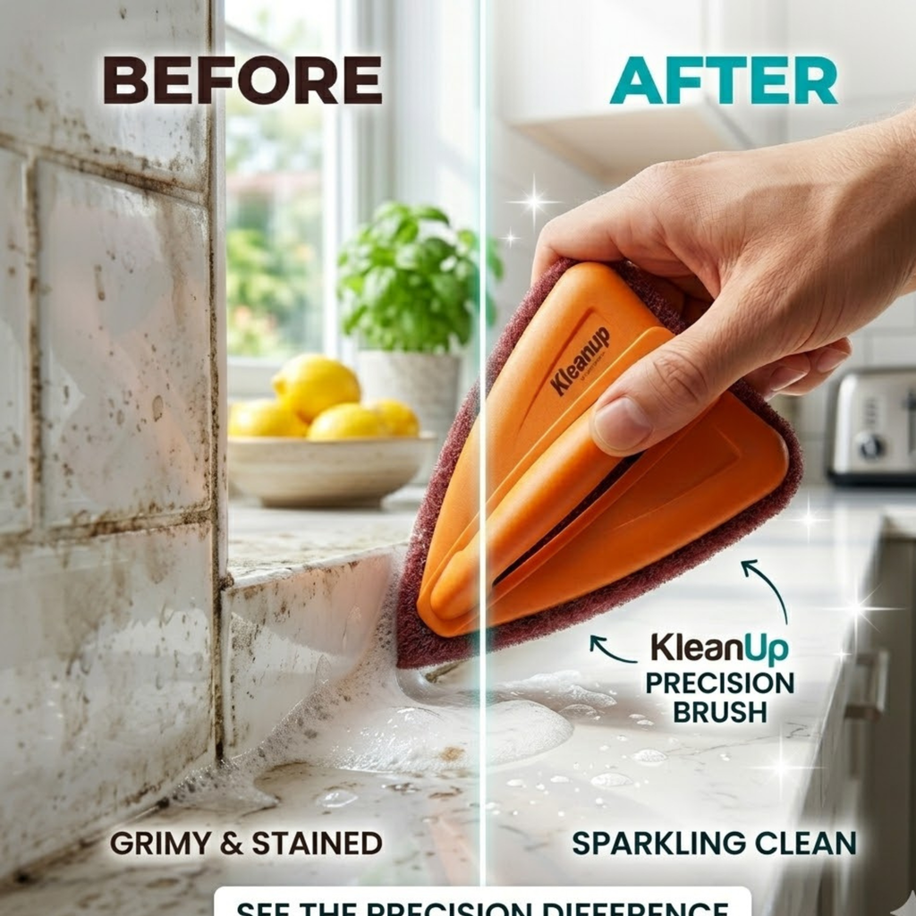KleanUp Tile Brush — Tiles & Corner Cleaner with Pointed Tip for Grout, Edges & Bathroom