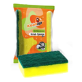 KleanUp Green Scrub Sponge — Dual-Sided Scrubber with Tough Green Pad & Soft Sponge for Dishes, Utensils & Surfaces