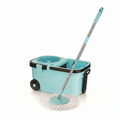 KleanUp Spin Mop 990 with Bucket & Wheels — 360° Self-Wringing Microfiber Mop, Wash & Dry Floor Cleaning System