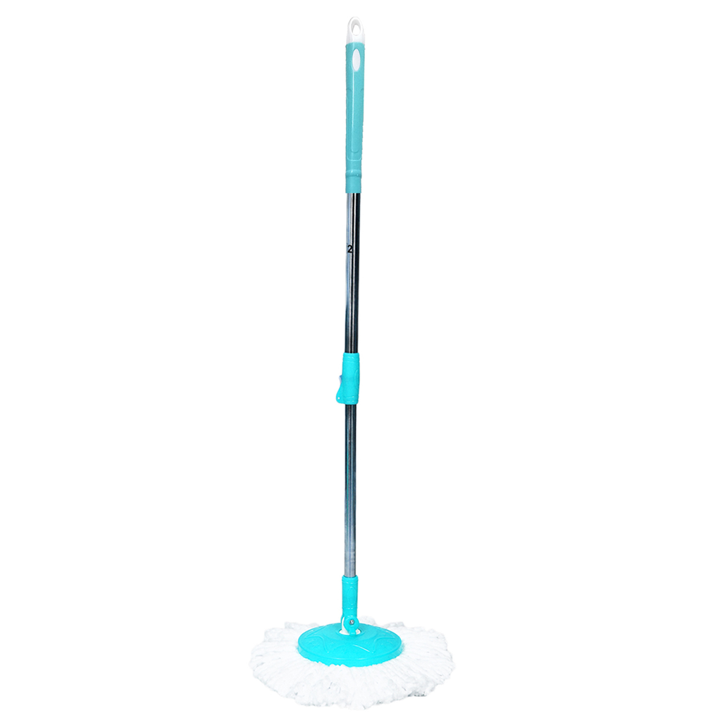 KleanUp Spin Mop Rod Set (Economy) — 360° Telescopic Pole with Microfiber Mop Head, Bucket-Free Refill Set