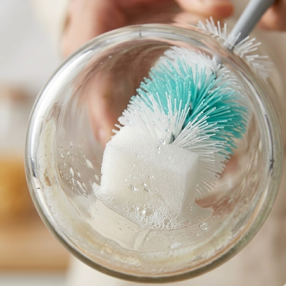 KleanUp Bottle Brush with Sponge Tip — Long-Handle Cleaner for Water Bottles, Flasks, Tumblers & Vases