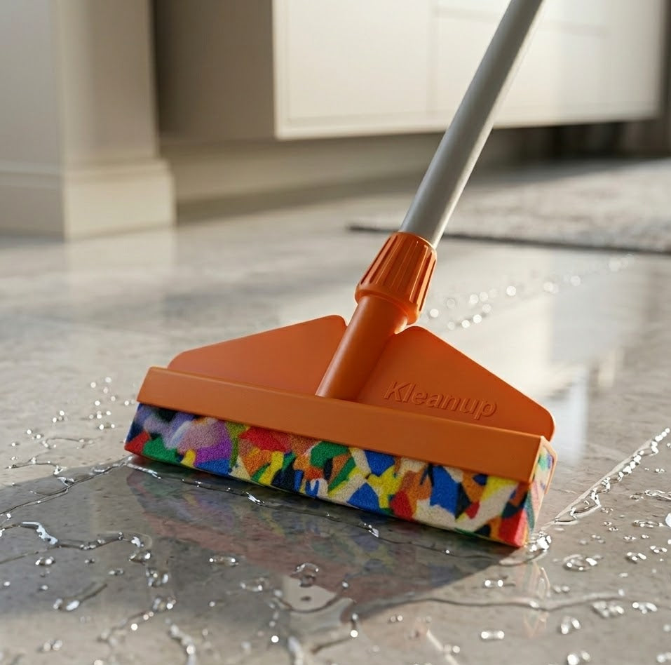 Pranay's Kleanup CU 103 Floor Wiper – Long Handle Floor Squeegee with Foam Blade for Streak-Free Floors | 3x More Efficient | Bathroom, Balcony & Home