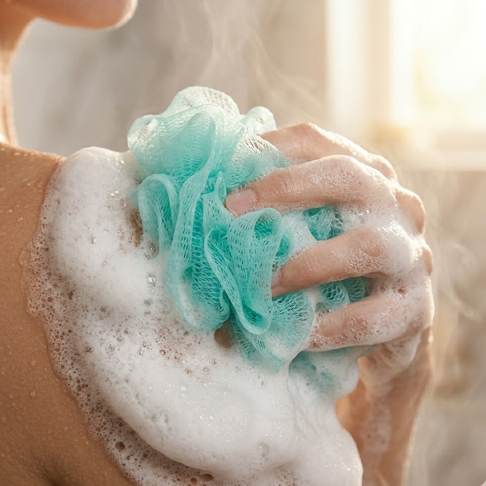 KleanUp Bath Loofah — Soft Mesh Shower Pouf for Rich Lather & Gentle Exfoliation (with Hanging Loop)
